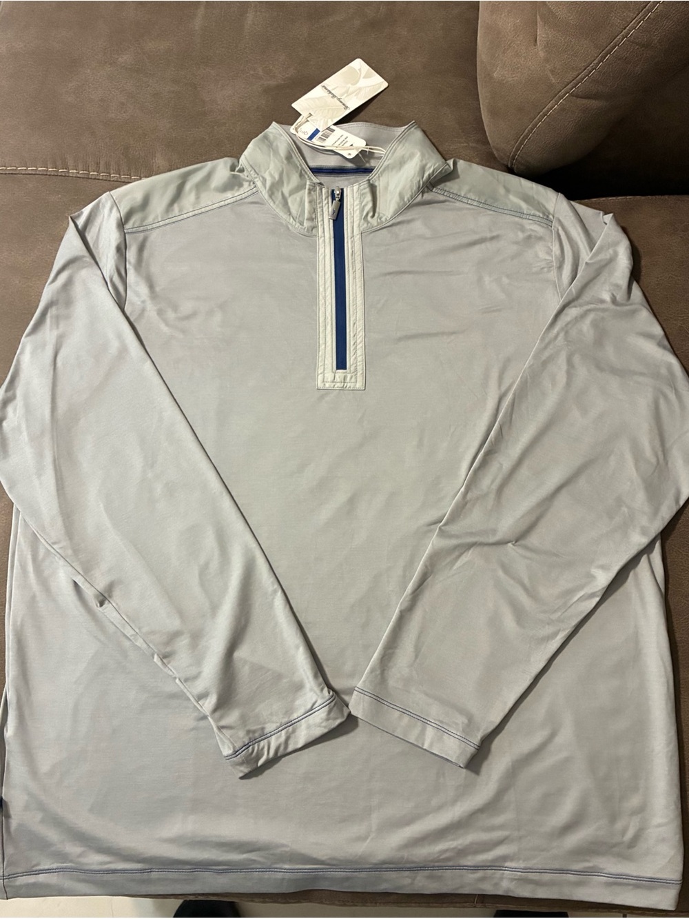 NWT Tommy Bahama Island Zone 1/4 Zip Men's XL Grey Retail $138